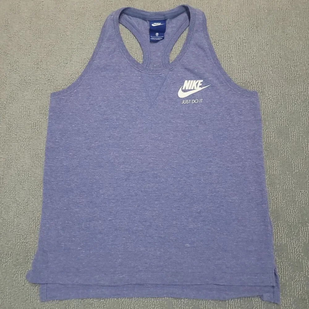 Nike Tank Top Girls XL Purple Racerback Logo Top Athletic Gym Running